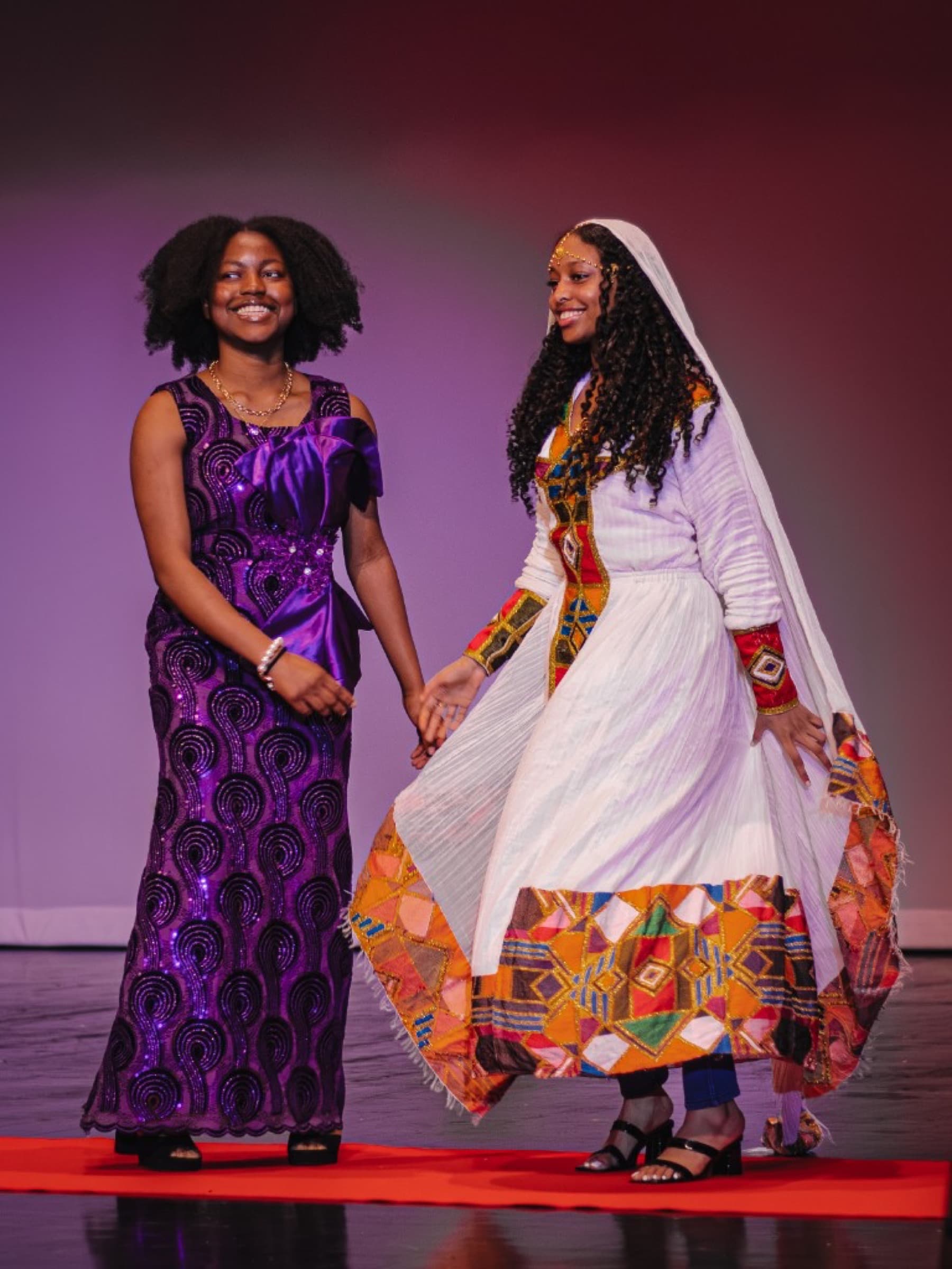 Student performers on stage
