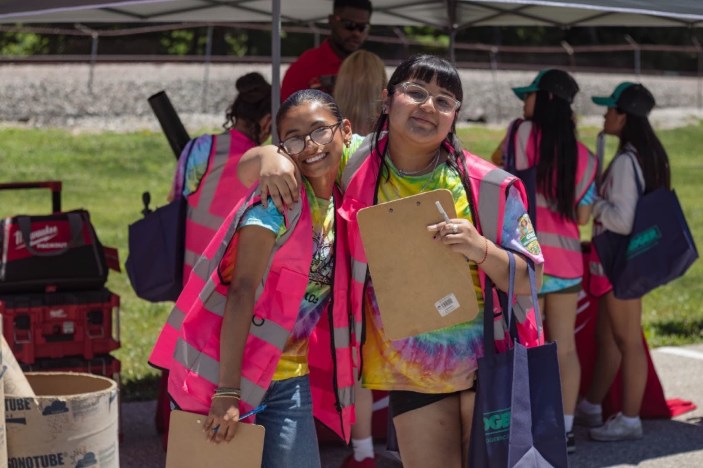 Staff at an outdoor district event