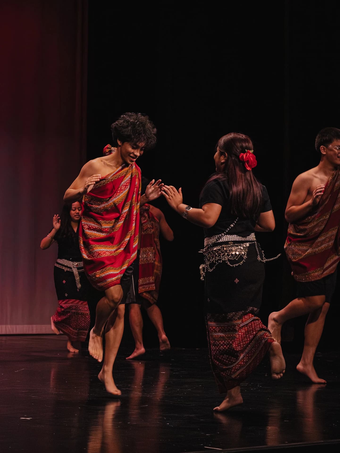 Student performers on stage