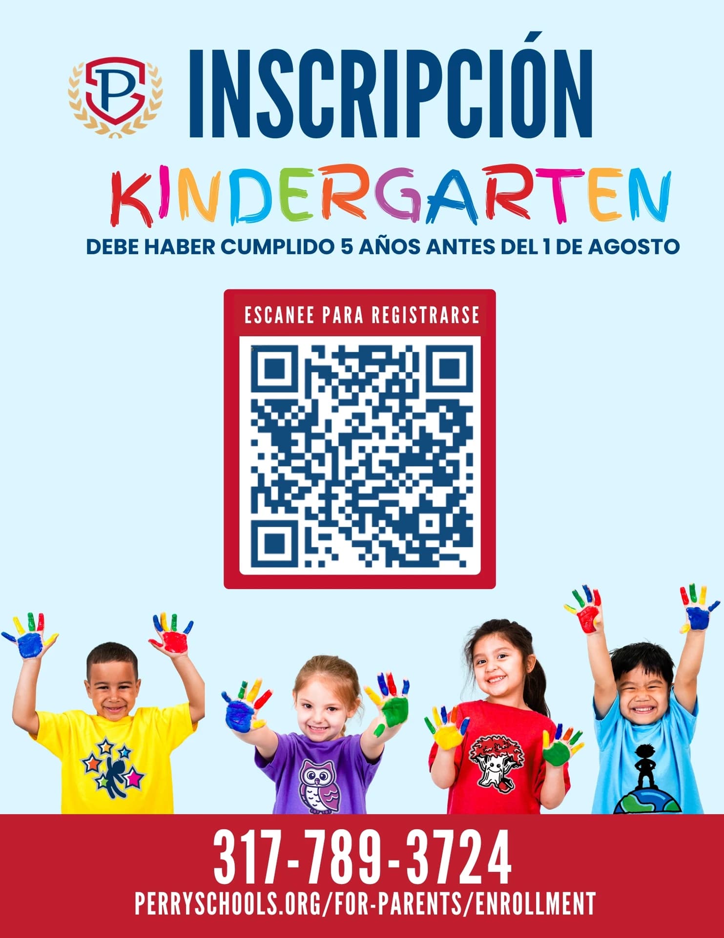 Kindergarten enrollment flyer in Spanish