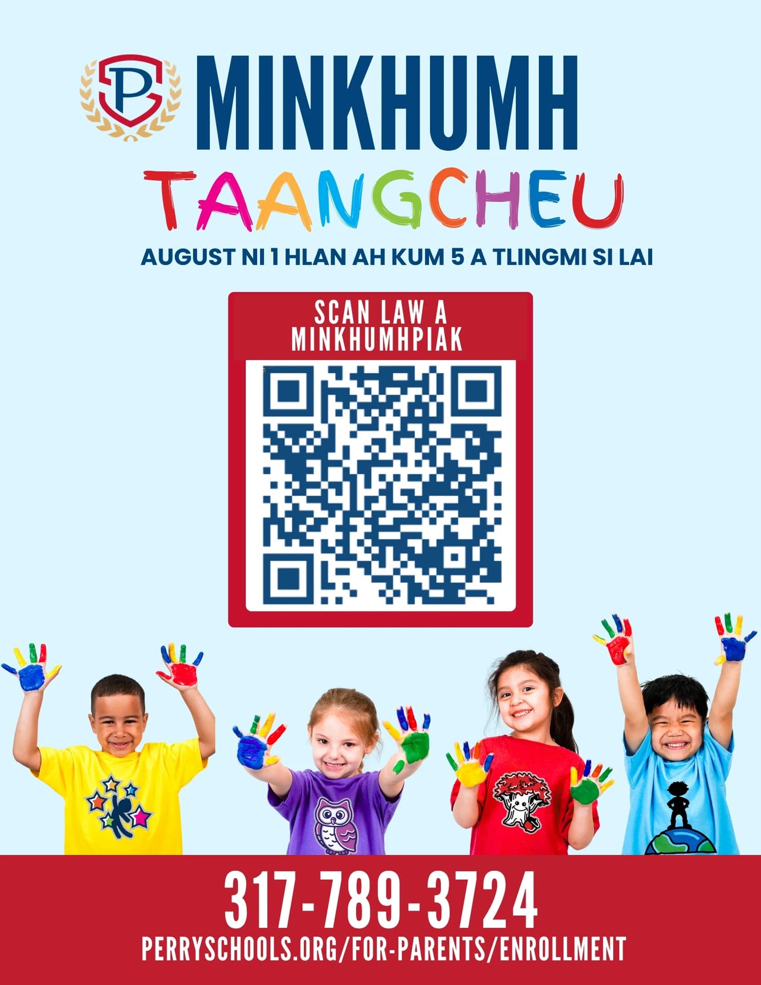 Kindergarten enrollment flyer in Hakha Chin